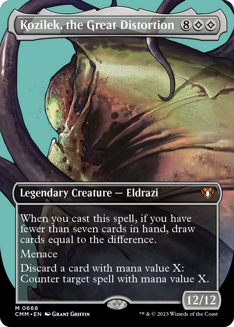 Kozilek, the Great Distortion (Borderless Profile) [Commander Masters]