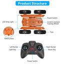 Kid Driving RC Stunt Car 7 Color Strip Light Dynamic Music Swing Arm Double-sided   Rolling Remote Control Car Off Road 2.4GHz 4WD Rechargeable Racing
