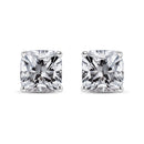 14K White Gold 1 1/2 Cttw Clarity Enhanced Princess Cut Diamond Solitaire Stud Earrings (I-J Color, I1-I2 Clarity)
