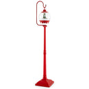 68 Inch Festive Musical Christmas Street Lamp Post with Snow Globe Lantern-Red
