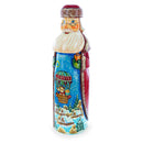 Riding on Air Balloon Hand Carved Solid Wood Santa Figurine 11 Inches