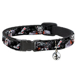 Cat Collar Breakaway - Joker BRILLIANTLY TWISTED PSYCHO 2-Poses Cards Black Grays