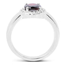 2.58 Carat Genuine  Garnet and White Topaz .925 Sterling Silver Ring