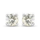 0.71 Carat Genuine White Diamond 14K White Gold Earrings