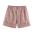 Casual Shorts With A Curled Hem Western Style