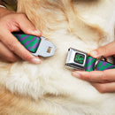 HAHA Stacked Full Color Black/Gray/Green Seatbelt Buckle Collar - Joker HAHAHA Purple/Green