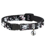 Cat Collar Breakaway - Batgirl Wonder Woman Supergirl Retro Panels Black Pink White