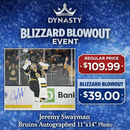 Jeremy Swayman Celebration Boston Bruins Autographed 11" x 14" Hockey Photo