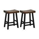 24 Inch Solid Wood Saddle-Seat with Curved Seat Surface and Comfortable Footrests