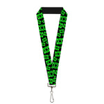 Lanyard - 1.0" - Electric Green Lantern Logo Scattered Black Green