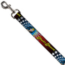 Dog Leash - Wonder Woman Face w/Stars