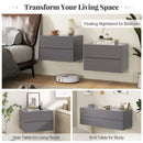 Floating Nightstand with Drawers and Storage Shelf