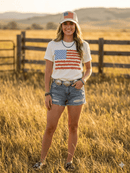 Floral American Flag Graphic Tee