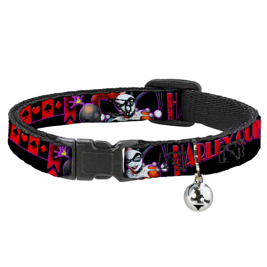 Cat Collar Breakaway - HARLEY QUINN Bomb Poses Suits Black Purple Red