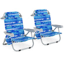Foldable Backpack Beach Chair with Cup Holder and Storage Pockets Set of 2