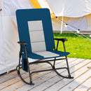 Foldable Rocking Padded Portable Camping Chair with Backrest and Armrest