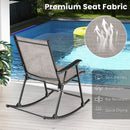 Folding Rocking Chair with Breathable Seat Fabric Set of 2