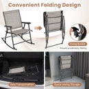 Folding Rocking Chair with Breathable Seat Fabric Set of 2