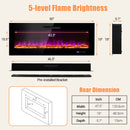 50/60 Inch Wall Mounted Recessed Electric Fireplace with Decorative Crystal and Log