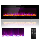 50/60 Inch Wall Mounted Recessed Electric Fireplace with Decorative Crystal and Log