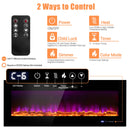 50/60 Inch Wall Mounted Recessed Electric Fireplace with Decorative Crystal and Log