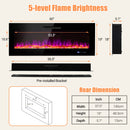 50/60 Inch Wall Mounted Recessed Electric Fireplace with Decorative Crystal and Log
