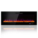 50/60 Inch Wall Mounted Recessed Electric Fireplace with Decorative Crystal and Log