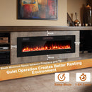 68" Ultra-Thin Recessed Electric Fireplace