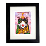 Framed Elephant Cat Print