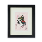 Framed Pink Monmon Dog Print