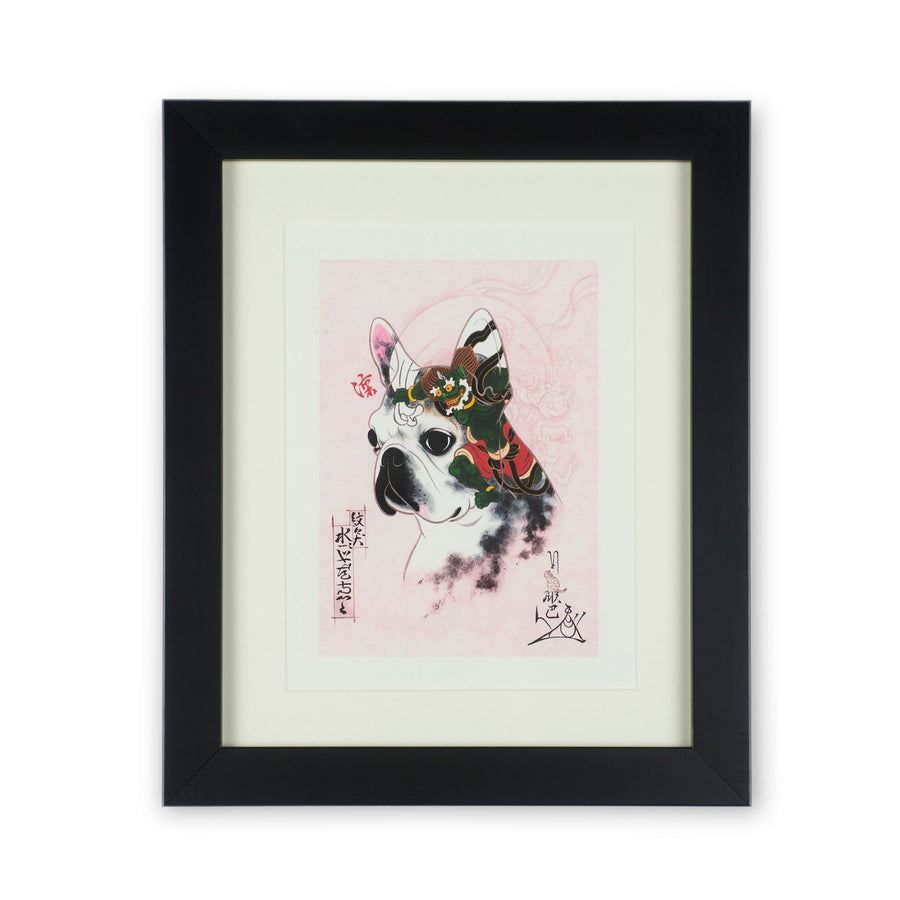 Framed Pink Monmon Dog Print