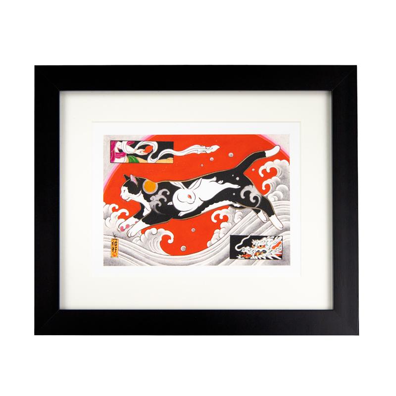 Framed Rabbit Cat Print