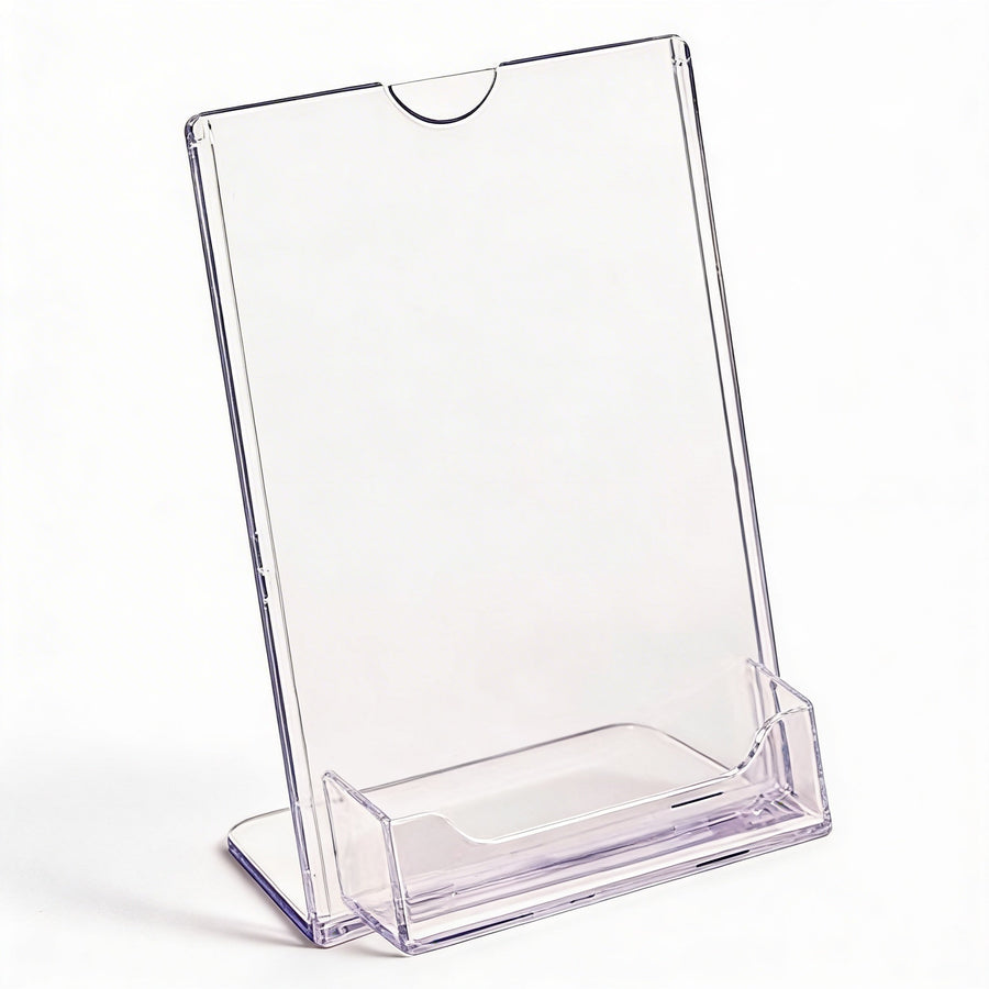 FFR Merchandising Tru-Vu Business Card Styrene Sign Holder, 6 X 4, 4/Pack