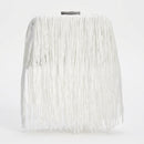 Inc Colie Fringe Clutch - Ivory/Silver