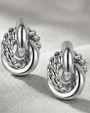 Charter Club Silver-Tone Textured Ring Drop Earrings