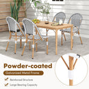 French Bistro Chair Set of 2 with Galvanized Metal Framex-White