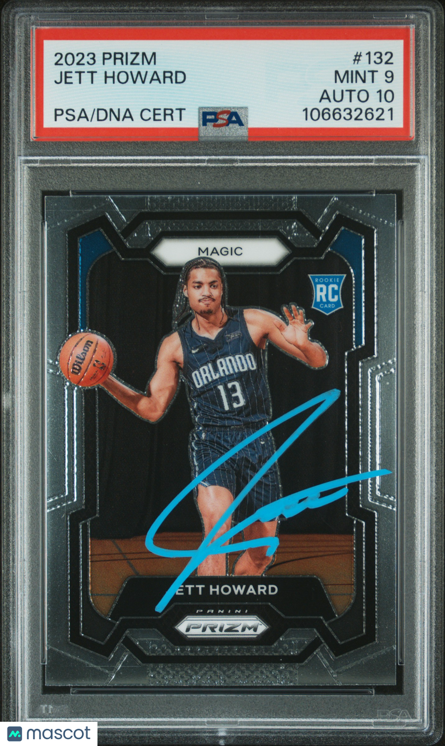 2023 Panini Prizm #132 Jett Howard signed card PSA 9 Auto 10