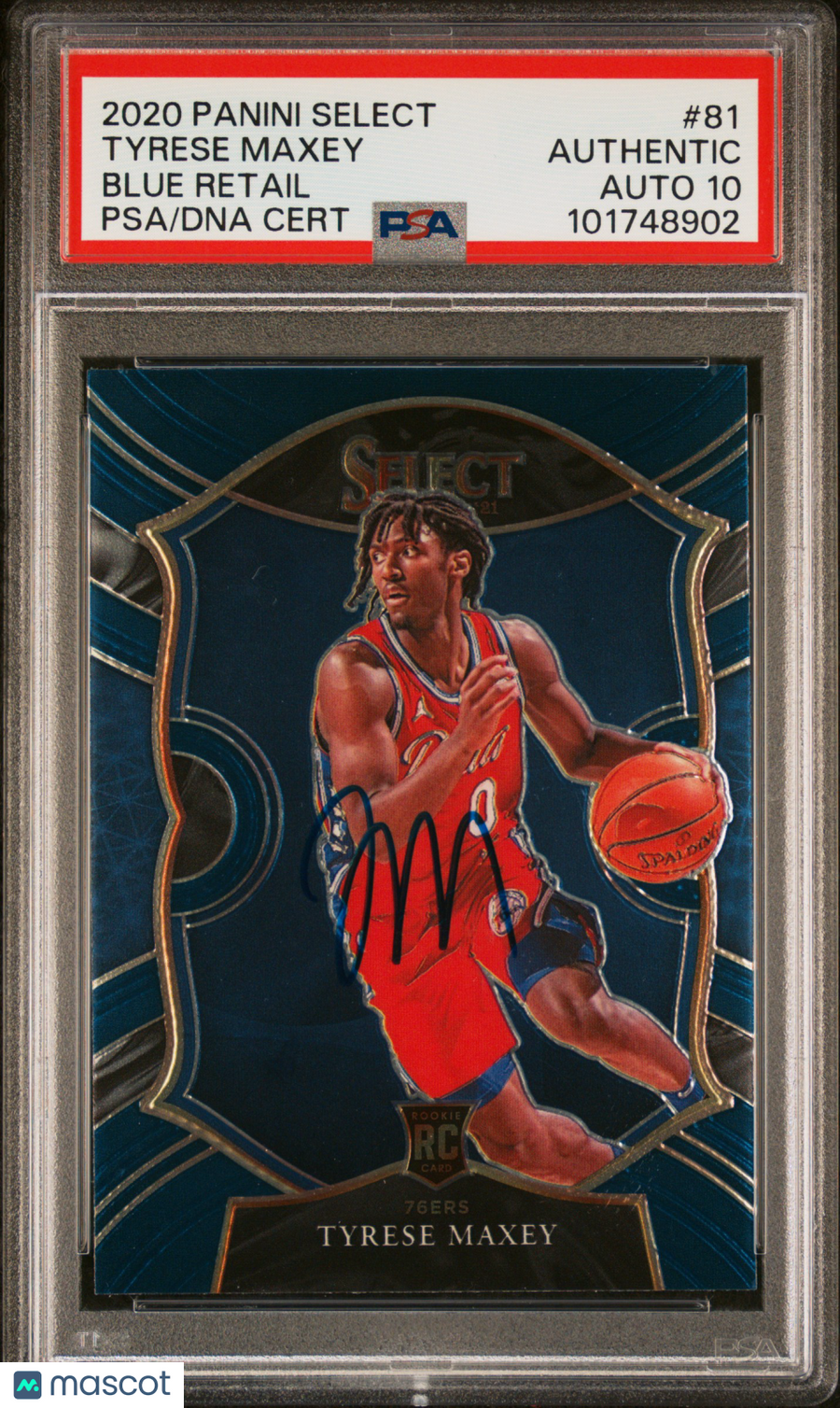 2020 Panini Select #81 Tyrese Maxey PSA A Auto 10