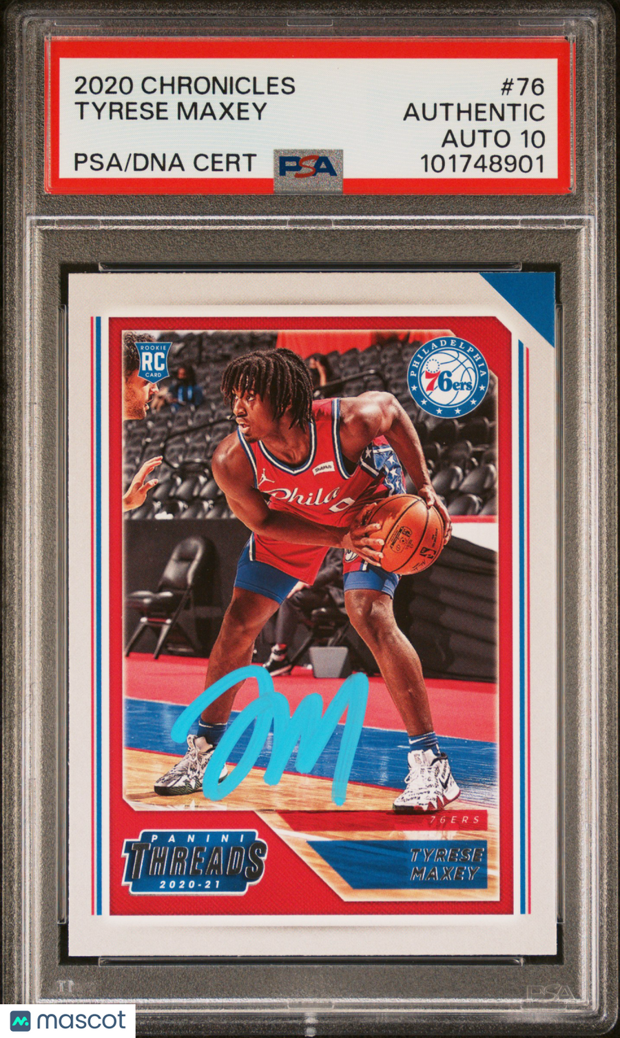 2020 Panini Chronicles #76 Tyrese Maxey PSA A Auto 10