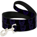 Dog Leash - Black Panther Avengers Icon Outline Black/Purple