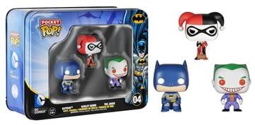 Funko Pocket Pop!: DC Comics Set of 3 - Batman, Harley Quinn, The Joker (Sealed Tin Gift Set) Spastic Pops 