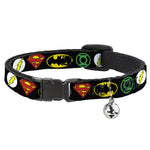 Cat Collar Breakaway - Justice League Superhero Logos