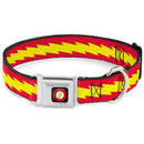 Flash Logo Black Seatbelt Buckle Collar - The Flash Bolt Stripe Red/Yellow