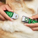 Green Lantern Logo CLOSE-UP Black/Green Seatbelt Buckle Collar - Green Lantern Logo Weathered Greens