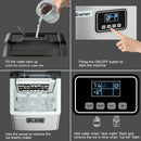 48lbs Stainless Ice Maker with LCD & Self-Cleaning