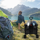 Folding Utility Garden Cart with Wide Wheels and Adjustable Handle