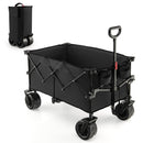 Folding Utility Garden Cart with Wide Wheels and Adjustable Handle
