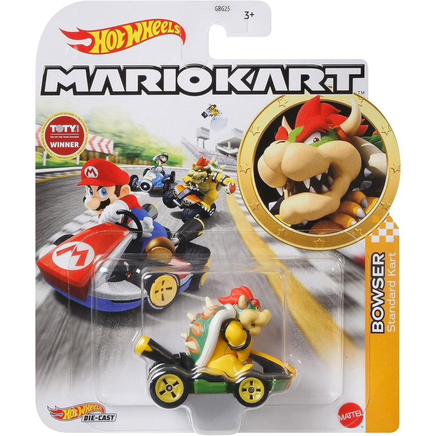 Hot Wheels Mario Kart Replica Diecast Bowser Yellow