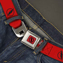 Reverse Flash Logo Full Color Red Black Seatbelt Belt - Reverse Flash Logo Red/Black Webbing