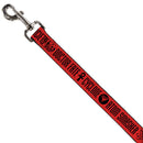 Dog Leash - Black Adam JUSTICE SOCIETY Icons and Text Red/Black